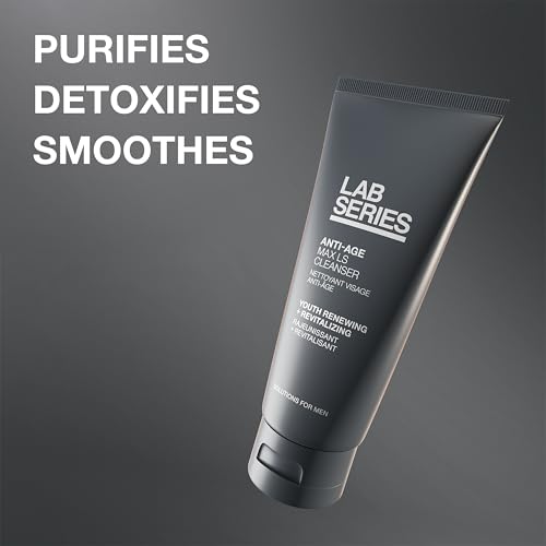 Lab Series Men's Max LS Anti-Age Cleanser - Anti Aging Skin Care for Men - Detoxifies Skin - Foaming Face Wash, 3.4 fl oz