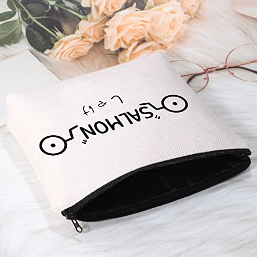 POFULL Inumaki Toge Salmon Gift Anime Gift Cursed Markings TV Show Inspired Makeup bag (Salmon bag)