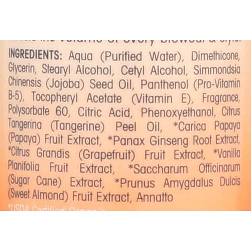 GIOVANNI 2chic Ultra-Volume Leave-In Conditioning & Styling Elixir - Builds Volume, Promotes Weightless Control for Fine/Thin Hair, Volumizing Formula with Papaya & Tangerine Butter, Color Safe - 4 oz