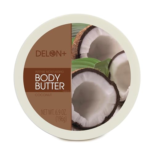 DELON Intense Moisturizing Body Butter, Coconut with Coconut Oil, 6.9 oz (Pack of 4)