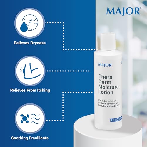 MAJOR Thera Derm Moisture Lotion - Helps Offer Dry Skin Relief on Face, Body, and Hands - 8 Fl Oz (1 Pack)