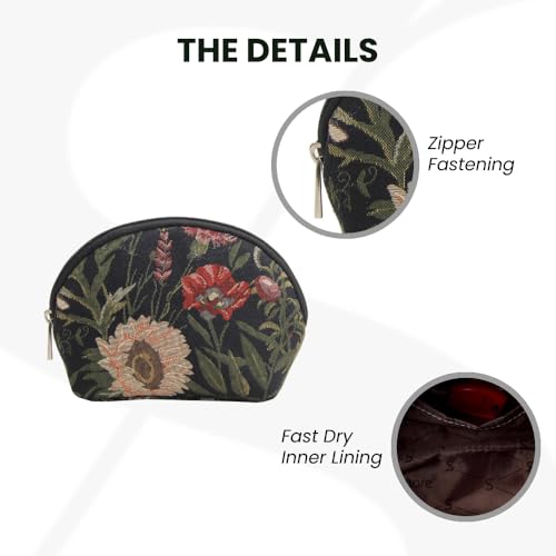 Signare Tapestry Cosmetic Bag Makeup Bag for Women with Floral Design