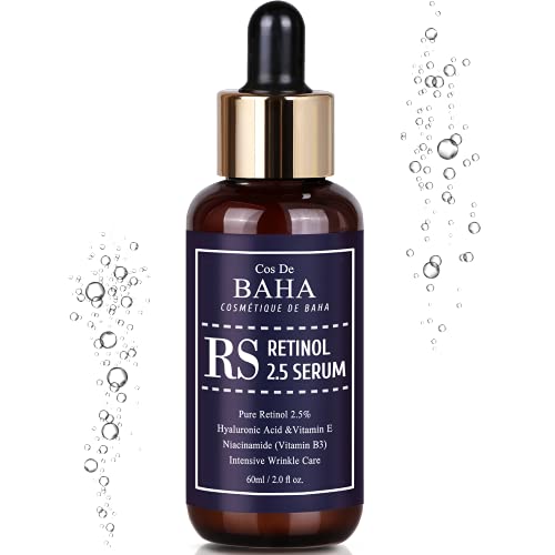 Retinol 2.5% Solution Facial Serum with Vitamin E - Facial, Age Spot Remover, High Strength Solution for Face without a Prescription, 2 Fl Oz (60ml)