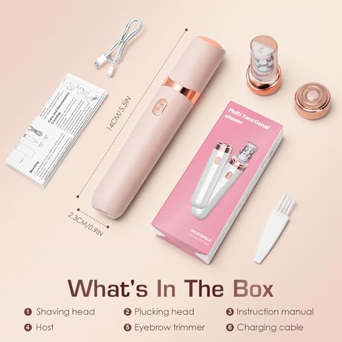 Pro 3.0 Women Face Epilator - PluxyEpil Facial Hair Removal 2026 New Upgrades Rechargeable Painless Electric Tweezers,Lady Shaver for Face/Legs/Bikini,Face Smooth Skin Epilator (Rose Gold)