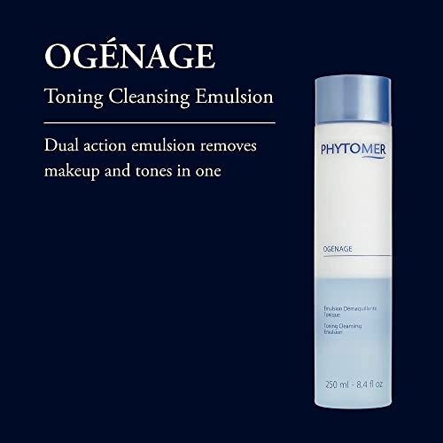 PHYTOMER Og?nage Toning Cleansing Emulsion | Dual Action Face Cleanser Removes Makeup and Tones in One | Purifying, Soothing, Anti-Aging Facial Cleanser | 250ml