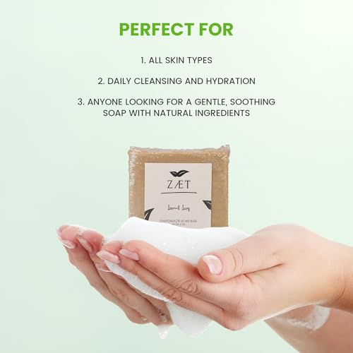 Zaet Laurel Leaf Handmade Soap Bar for Face and Body ? Unscented, 5 oz (Pack of 4) ? Natural Skin Cleansing & Hydration ? For All Skin Types ? Made with Coconut, Laurel & Olive Oils