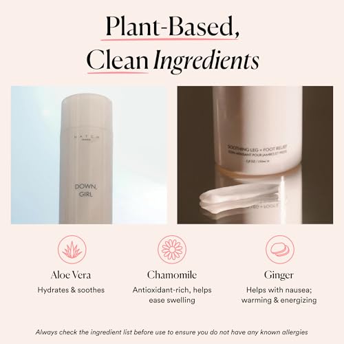 HATCH Down, Girl Cooling Leg + Foot Cream - Maternity Skin Care for Swollen Limbs - Ginger + Mint Cooling Cream for Feet - Gel-Based Soothing Foot Cream - Pregnancy Skin Care - 5oz