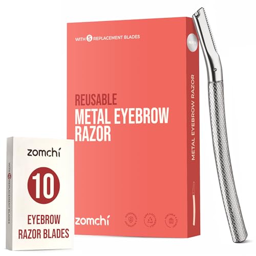 Silver Eyebrow Razor with 10 PCS replacement Blades