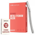 Silver Eyebrow Razor with 10 PCS replacement Blades