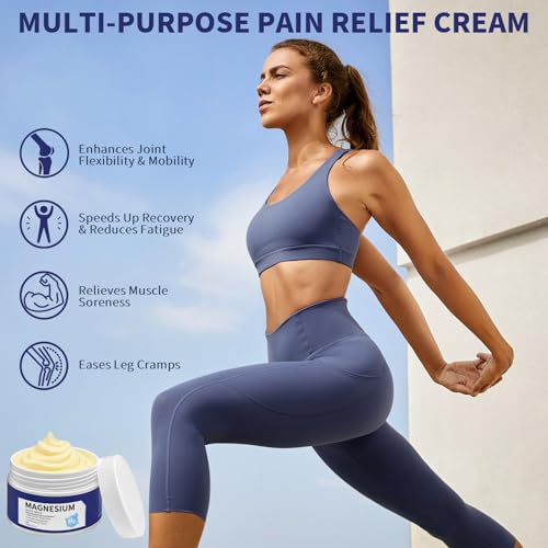 Magnesium Lotion for Sleep - Soothing Relief & Relaxation with Chamomile, Hyaluronic Acid & Witch Hazel - Hypoallergenic Magnesium Body Cream for Legs & Feet 3.53 oz