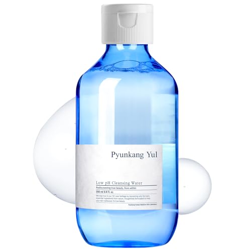 Pyunkang Yul PKY Low pH Cleansing Water Makeup Remover Face Cleanser with Witch Hazel and AHA - Cica, Tea Tree Extract Natural Ingredients Ceramide Micellar Water 9.8 Fl Oz
