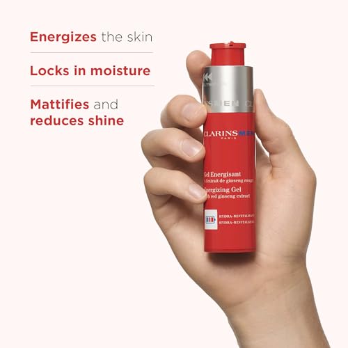 CLARINSMEN Energizing Gel | Cool, Mattifying Gel Moisturizer For Men| Energizes Skin and Locks In Moisture | Mattifies and De-Shines | Invisible, Non-Sticky Texture | All Skin Types | 1.7 Ounces