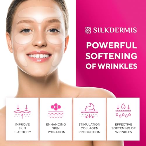 Silicone Face and Forehead Wrinkle Patches: Facial Wrinkle Patch for overnight and Smile Line and Under Eye Patches Forehead Wrinkle Treatment (Red(1 Count (Pack of 5)))