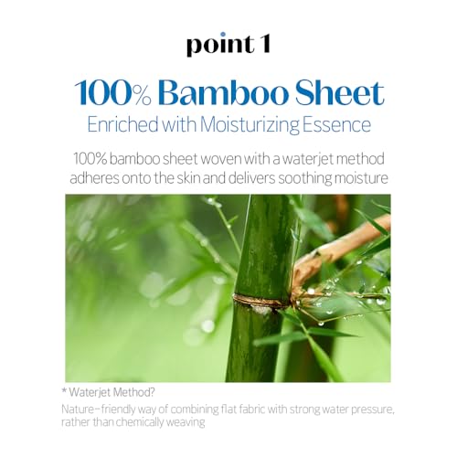 ETUDE SoonJung Sheet Mask Panthensoside (5pcs Pack), 100% Bamboo Sheet, Face Mask, Moisturizer for Sensitive Skin, pH Balanced Formula, Panthenol, Madecassoside, Korean Skin Care, Beauty