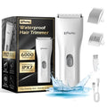 Electric Body Hair Trimmer for Men, Handy Ball Trimmer Groin & Pubic Hair Trimmer for Men, Rechargeable Waterproof Body Shaver Groomer for Men for Travle, White