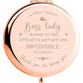 Soulpetals Boss Gifts for Women, Boss Birthday Gifts, Boss Day Gifts for Boss, Boss Appreciation Gifts, Going Away Gift for Boss, Boss Gifts Makeup Compact Mirror