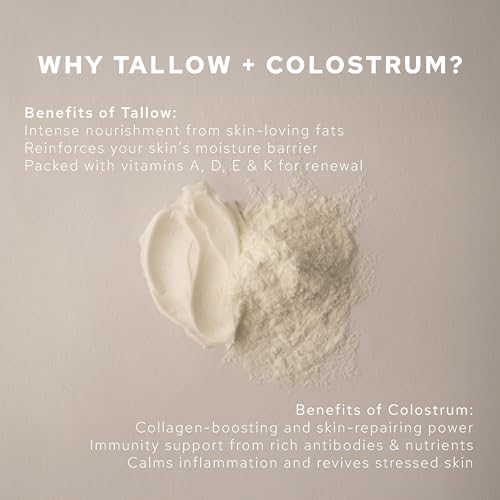 Honor Whipped Tallow Cream with Colostrum, Hydration, Skin Renewal (Unscented), 3oz