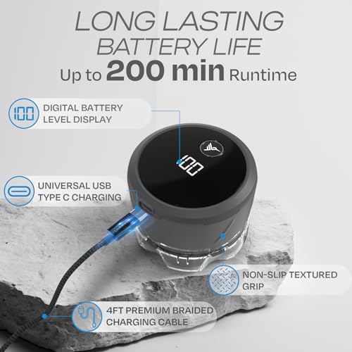 HUMMINGBIRD MK3 Stealth Edition Electric Head Shaver - 6 Blade Electric Razors for Men, Cordless USB-C Rechargeable Waterproof Head Shaver with One Additional Magnetic Replacement Blade
