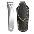 GERMANIKURE Professional Large Nail Clipper (8 cm) - FINOX Surgical Stainless Steel Manicure and Pedicure Tools in Leather Case- Ethically Made in Solingen Germany - 4712 - Travel Size Nail Care