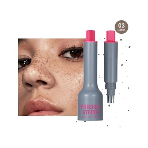 Erinde Waterproof Freckle Stamp Pen - Faux Freckle Pen, Natural-Looking Lifelike Freckle Makeup, 5-Point Quick Dry Long-Lasting Magic Fake Freckles Marker for Sunkissed Makeup, 03 Mocha