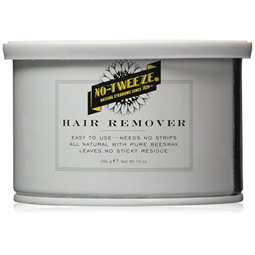 no tweeze All-Natural Hair Removal Wax - Beeswax, Hard Wax for Hair Removal, Strip-Free Waxing Kit for Women, Ideal for Face, Bikini & Eyebrows, 14 oz