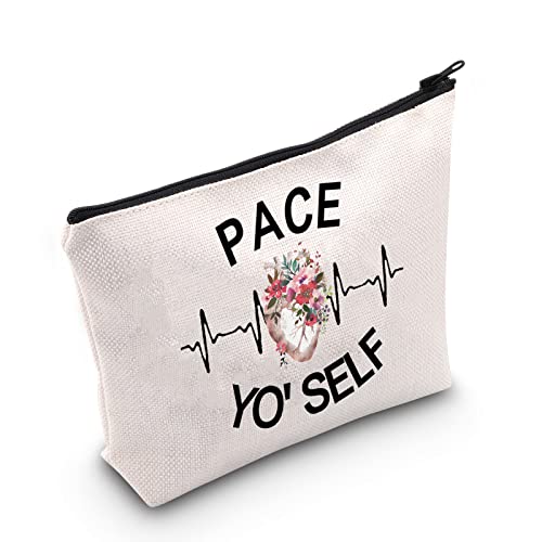 POFULL Cardiology Gift Heart Doctor Gift Pace Yo'self Cosmetic Bag Heart Anatomy Cardiology Gift (Pace Yo'self bag)