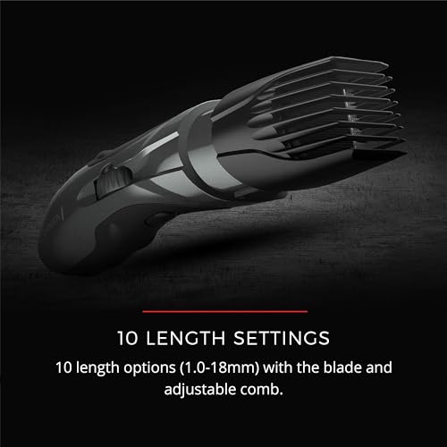Remington Barba Beard Trimmer| Cordless Groomer with Ceramic Coated Blades, 9 Length Settings, Pop-Up Detail Trimmer, Washable Blades, Rechargeable Battery