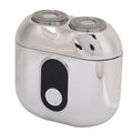 Mini Electric Beard Cutter, Portable Lightweight USB Rechargeable Trimmer with LED Display, Washable Design, Electroplated Silver