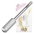 PANA 3/32" Small Smooth Round Top Safety Carbide Nail Drill Bit for Gel Polish & Acrylic Removal Nail Salon Manicure Pedicure Electric File Tools (Small Barrel - Silver, Coarse)