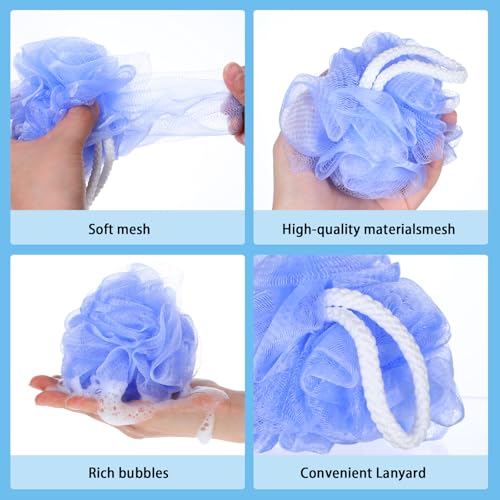 40 Pack Loofah Sponge Bath Sponge Shower Loofah Mesh Shower Ball Bath Pouf Wash Body Puff for Women Men
