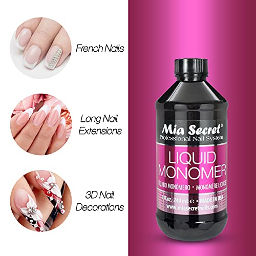 Mia Secret 4oz Liquid Monomer + 1oz Peach Scented Monomer Drops