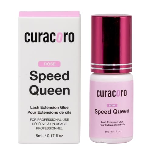 Curacoro Professional Eyelashes Glue - Extra Strong Adhesive for Salon Use, Bubblegum Pink, 0.5-1 Sec Drying Time, 0.17 fl.oz / 5ml - for Trained Lash Technicians Only