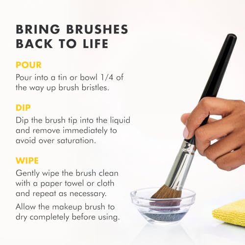 Cinema Secrets Original Makeup Brush Cleaner Solution - Professional Cleanser for Makeup Brushes - Quick-Drying, Rinse-Free Formula - Removes Stubborn Waterproof Make Up - Lemon