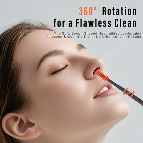 New 2026 Upgraded Staggered Blades Nose Hair Trimmer - Pain-Free & Efficient Nostril Hair Remover for Men and Women, Manual 360¡ÆRotation with Soft Cleaning Brush (3-Pack