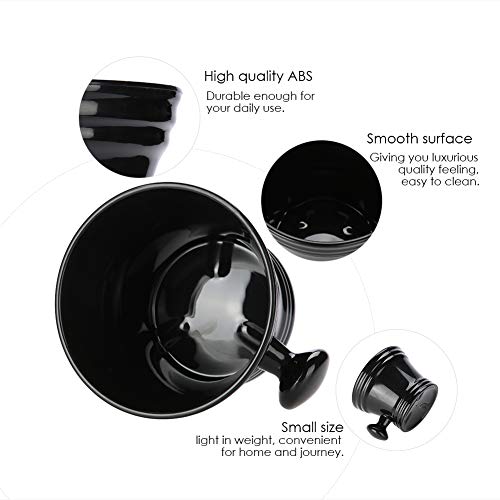 Shaving Bowl, Plastic Shaving Shave Soap Shaving Brush Set Shaving Soap Bowls Handle, Abs Men'S Shaving Foam Shaving Bowl For Shaving Soap Bowls Bowl, 11 11 8Cm(Black)