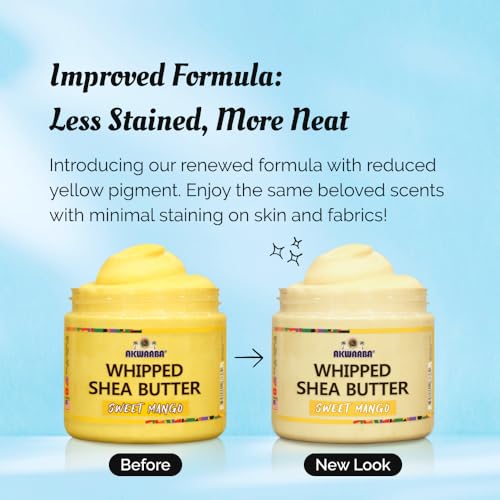 AKWAABA Whipped Shea Butter (Baby Powder) ? Nourishes & Moisturizes | Made with Shea Butter | No Dyes & Parabens | 12 oz / 340 g