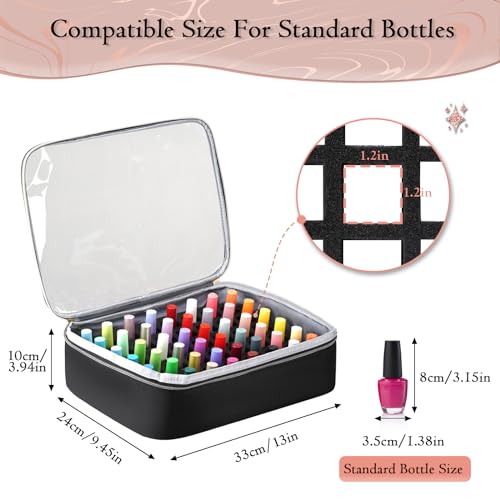 YOREPEK Extra Large Nail Polish Organizer Case Holds 96 to 100+ Bottles (15ml/0.5 fl.oz) UV lamp, Gel Polish Travel Case Bag with 2 Removable Pouches Fits Nail Suppiles, Manicurist Nail Tech Gifts