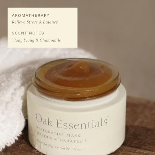 Oak Essentials Restorative Mask | Organic Honey Face Mask | Helps Hydrate, Calm & Nourish Dry, Irritation-Prone Skin, 1.9 Oz