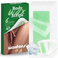 WaxFans SnapSmooth Wax Strips for Hair Removal - Body & Face Wax Strips, No Heating Required, Travel-Friendly 58 Pcs with Cleansing Wipes
