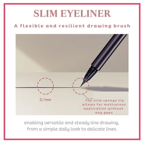[thebom] Ultra-Fine Slim Eyeliner Waterproof Liquid Eye Makeup (Brown, 2ea)
