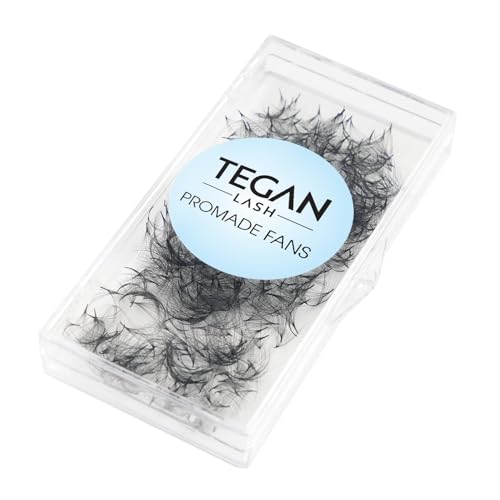 TEGAN LASH 500 Promade Fans Volume Eyelash Extensions, Handmade Loose False Eyelashes, From 3D - 16D, 0.03/0.05/0.07 Thickness, C/CC/D Curl, 9-15mm Length, Pestanas Pelo A Pelo (8D-0.05-CC-13)