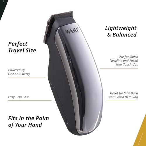 Wahl Professional Half Pint Trimmer, Compact Travel Size, Lightweight, Battery-Operated (AA), Includes 2 Trimming Guides