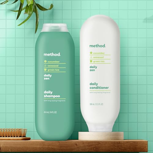 Method Everyday Shampoo, Daily Zen with Cucumber, Green Tea, and Seaweed Scent Notes, Paraben and Sulfate Free, 14 oz (Pack of 1)