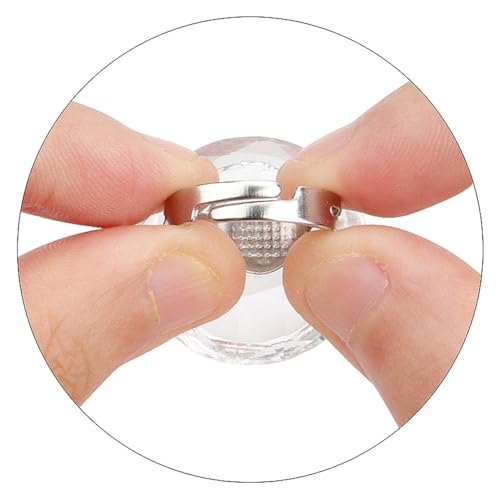2PCS Crystal Eyelash Glue Ring Holder Eyelash Glue Extension Rings Eyelash Nail Art Pigment Glue Ring Tray Eyelash Cosmetic Beauty Tool Accessories(Pink,Clear)
