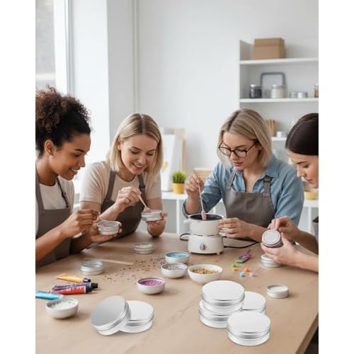 Aluminum Tin Jar, 30 Pack 4oz Metal Round Tins Salve Containers Lip Balm Tin, Aluminum Round Cans With Lid For Crafts, Food Storage, Diy (Silver)