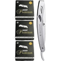 The Shave Factory Straight Edge Razor Kit - with Single Stainless Steel razors for men from (Matte, Derby Premium Single Edge)