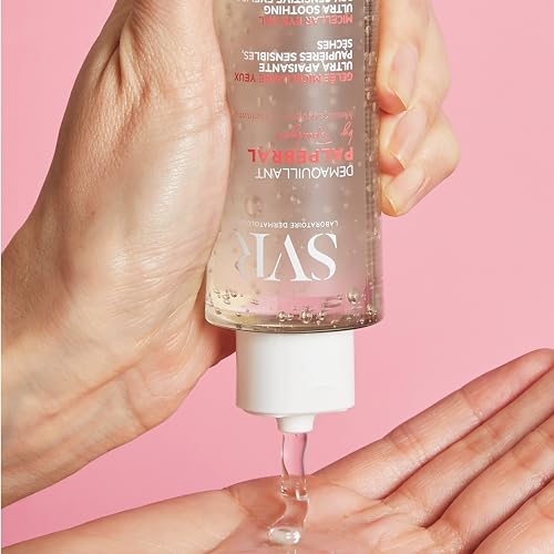 SVR Palpebral Eye Makeup Remover Gel for Very Sensitive & Dry Eyelids and Eye Contour. Fragrance-Free Care with Niacinamide to Soothe and Hydrate while Removing Makeup, Non-comedogenic 4.3 fl.oz.