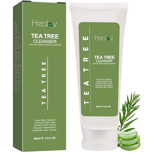 Tea Tree Face Wash ? Natural Tea Tree Soap Exfoliating Facial Cleanser ? Tea Tree Oil Fights Acne, Skin Irritation and Prevents Breakouts ? Deeply Cleansing, Hydrating Liquid Soap for Calm Fresh Skin