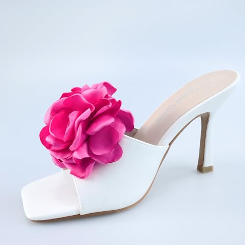 Bethynas Fabric Rose Flower Shoes Clips Lady Elegant High Heel Sandals Removable Floral Shoes Buckle Clips Charm Diy Shoes Decoration for Women