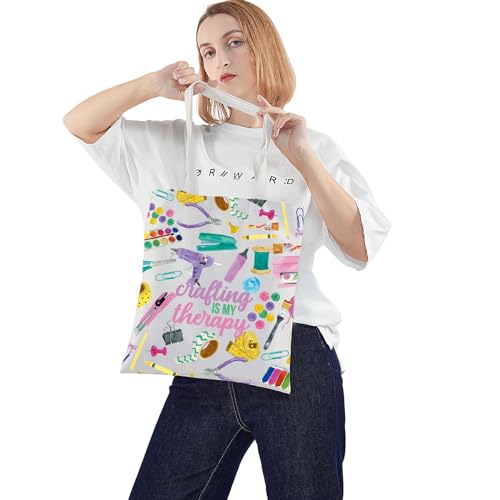 WZMPA Crafting Survival Kit Crafter Gifts Crafting Is My Therap Scrapbooking Makeup Zipper Pouch Bag Crafting Merchandise (Crafting Therapy-T)